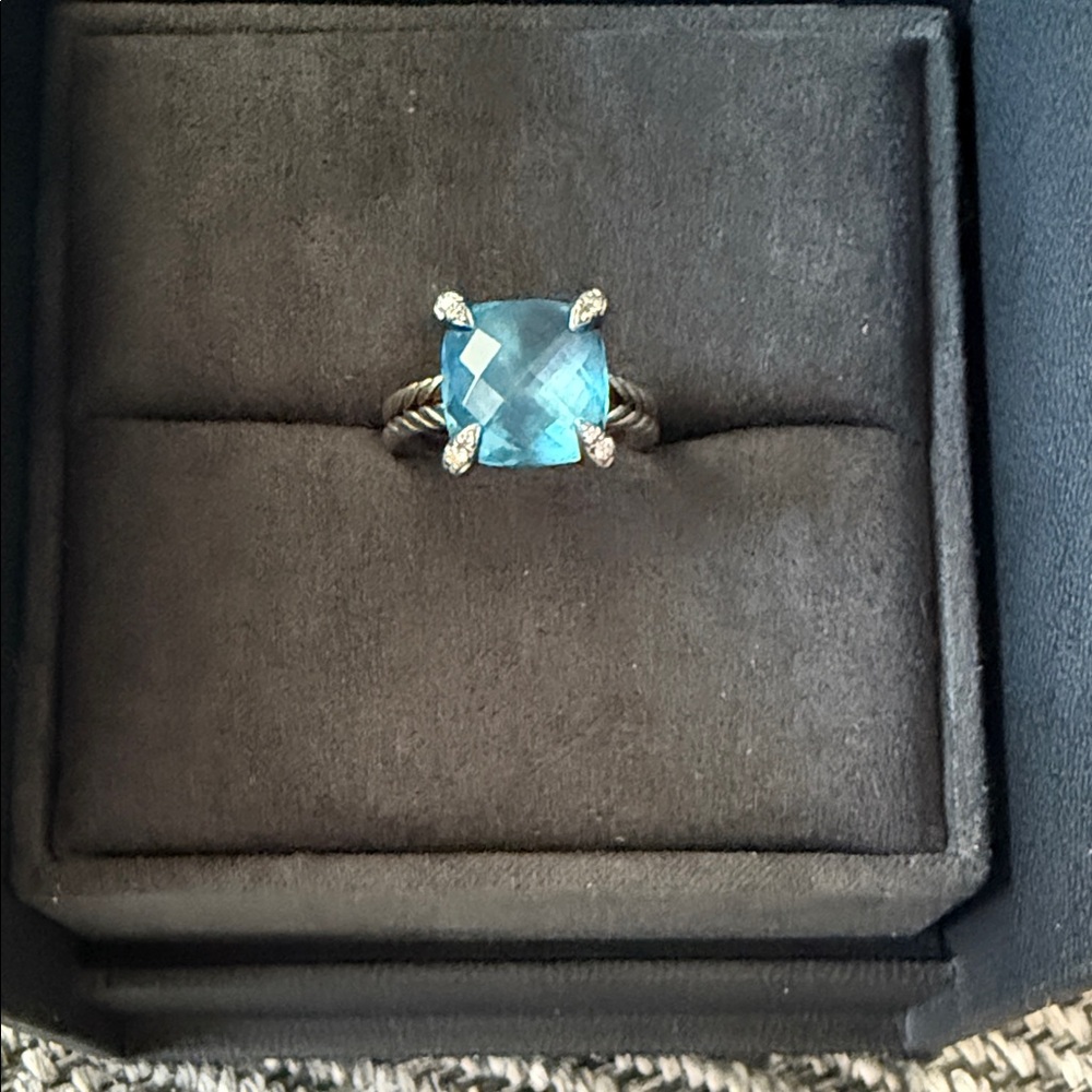 David Yurman Silver Ring with Turquoise Accent